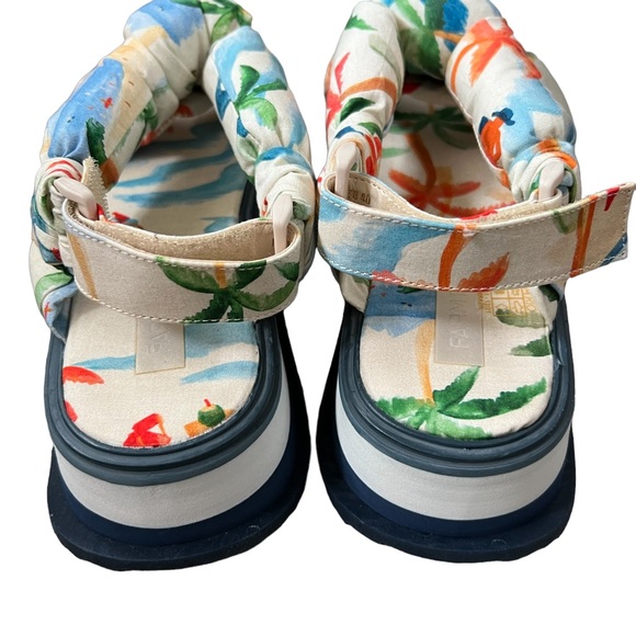 Copacabana Scarf Print Puffy Platform Sandal FARM RIO Size 8 and 9 New - Picture 7 of 15